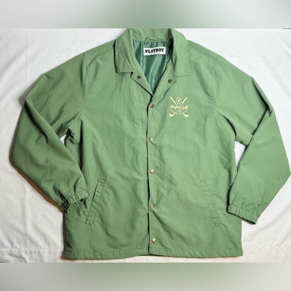 Playboy Men’s Clubs Coaches Green Jacket Lightweight Medium